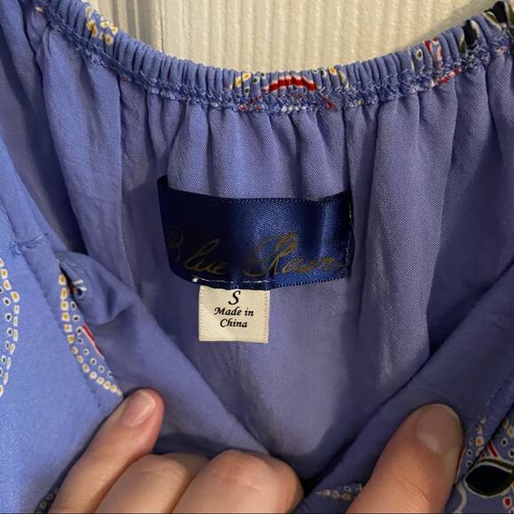 Blue Rain Paisley Print & Rose Romper / Shorts Jumpsuit Women's Size Small - Picture 6 of 9